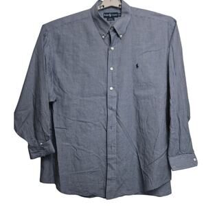 Ralph Lauren Men's XXL Blue Check Plaid Button Down Shirt Long Sleeve Classic